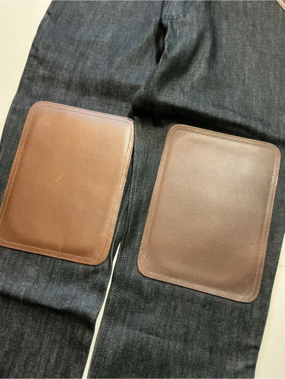 Jaque Dubois Made In USA Double Knee Suede Heavy Duty Carpenter Denim Jeans